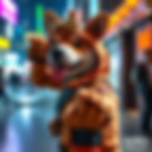 A cosplayer dressed in a detailed Watchdog costume poses for a photo, excited about Halloween.