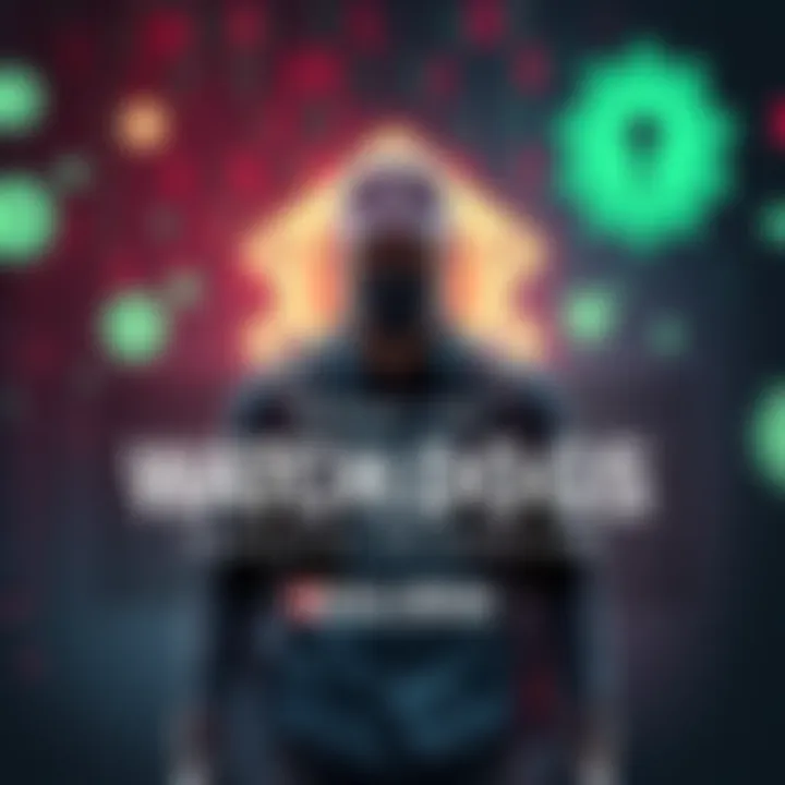 A character from the Watchdogs franchise standing determined against a digital background filled with corrupted AI visuals and hacking symbols.