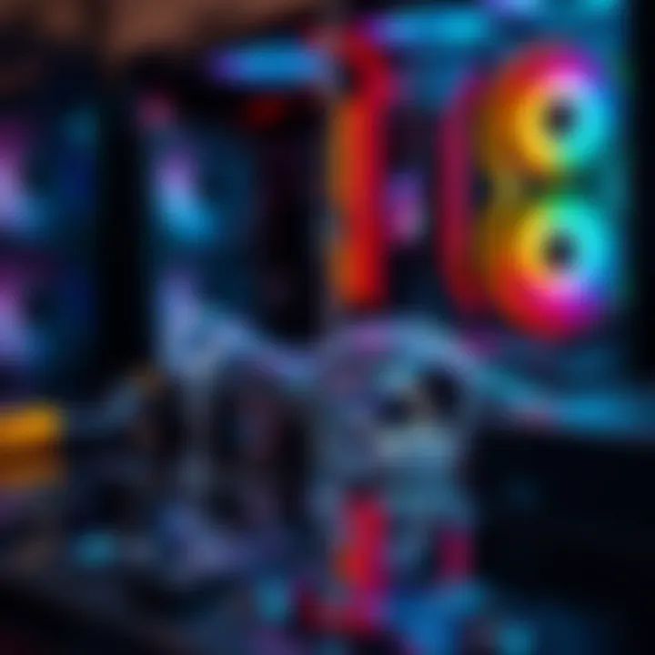 Water spilled on a computer Close-up of a water spill on a desktop computer, with visible components like GPU and cables affected