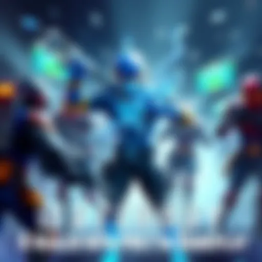 Waterboy character using healing ability during gameplay, surrounded by teammates and opponents.