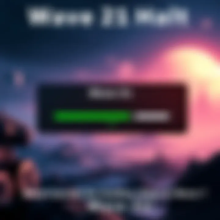 A screenshot showing a game screen with a halted progress bar at wave 21, featuring a backdrop of a sci-fi landscape inspired by the Star Wars event.