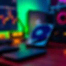 Close-up of a WD Elements 16TB HDD making noise on a desk during startup