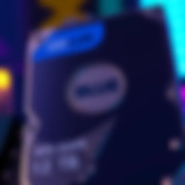 Close-up of the WD Blue 12TB hard drive showcasing its design and label, ideal for retro game storage.