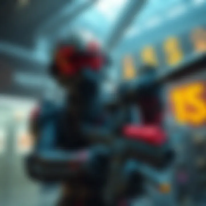 A character assembling weapons using various organs and traits in a game environment.