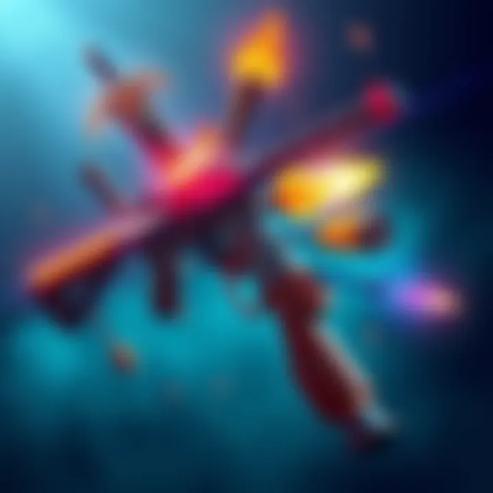 Weapon Enhancement System A graphic showing various weapons with perks being combined to enhance their abilities, representing the new infusion system.