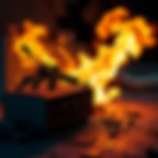 Weapons Stash Fire at Stella Montis A burning stash of weapons at Stella Montis, warning players to avoid the area during a reset.