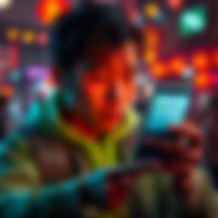 A frustrated person looking at a phone with Wechat verification prompts on the screen, struggling to access their account