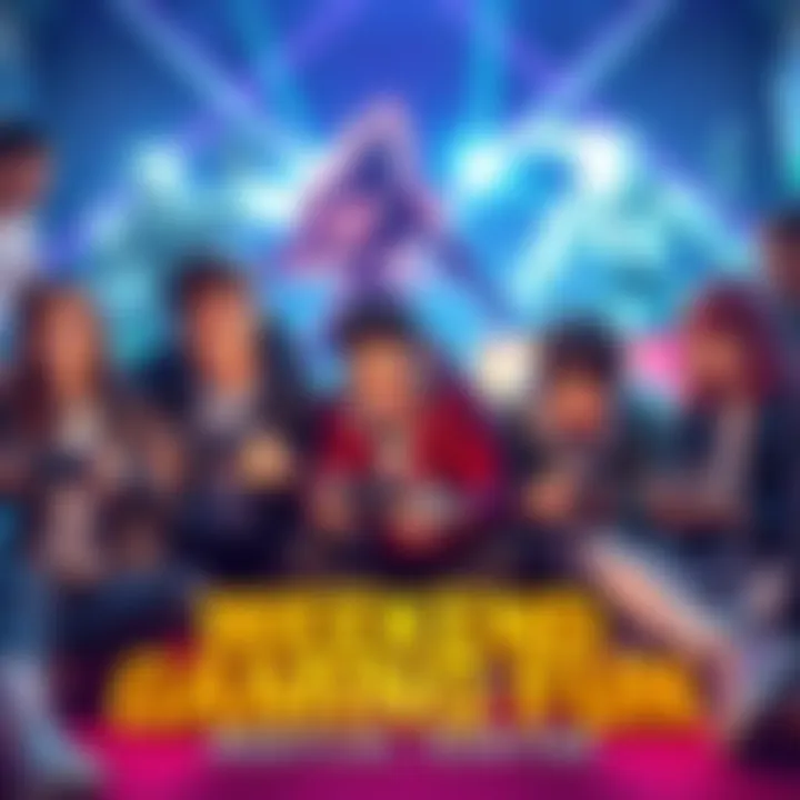 Group of people playing video games together, featuring Monster Hunter: Rise characters and various consoles.