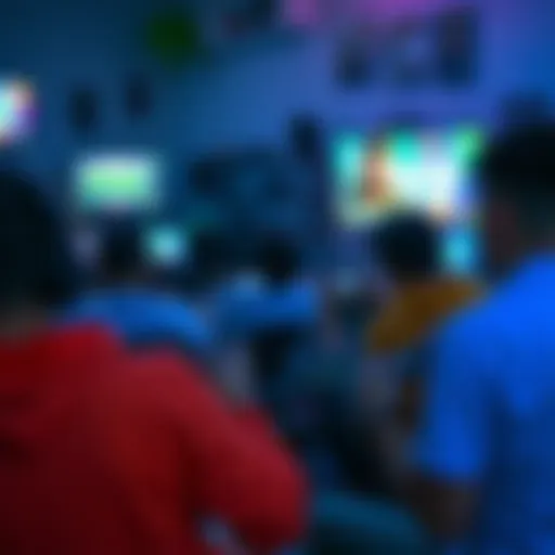 Players enjoying various video games, showcasing controllers and screens with different titles like Pragmata and Pokopia visible