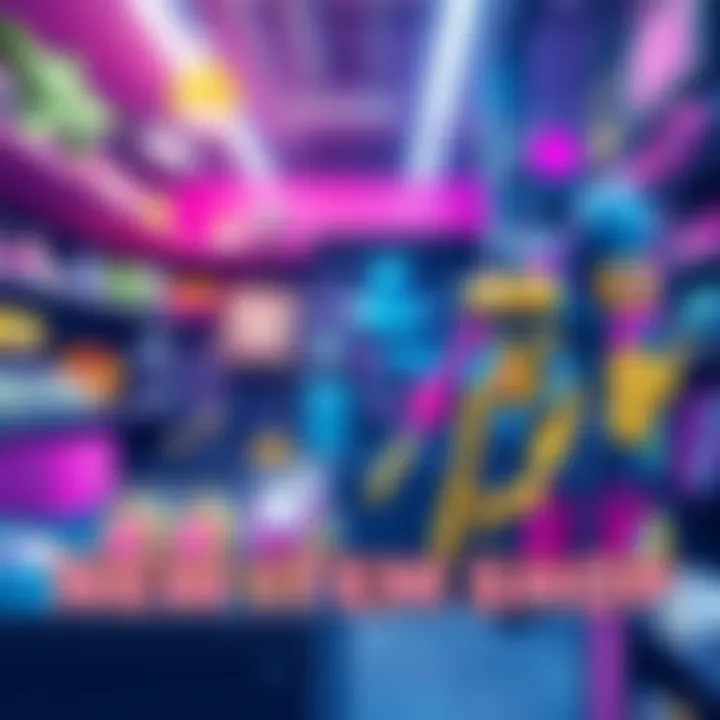 A colorful display of new items including champion kor, dart monkey sidekick, and special items like robo-kevin and mecha-pop in the item shop