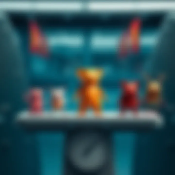 Weights of Replikas Different replikas displayed on a scale showing their weights