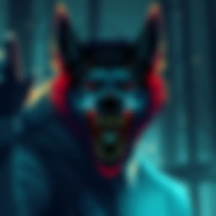 Werewolf Role in Gmod TTT A digital illustration showing the new Werewolf character in Gmod TTT, featuring a fierce wolf-like figure with a dramatic expression and a game setting filled with suspense.