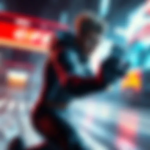 Wesker, a fast-moving gaming character, showcasing his agility during gameplay with a dynamic pose