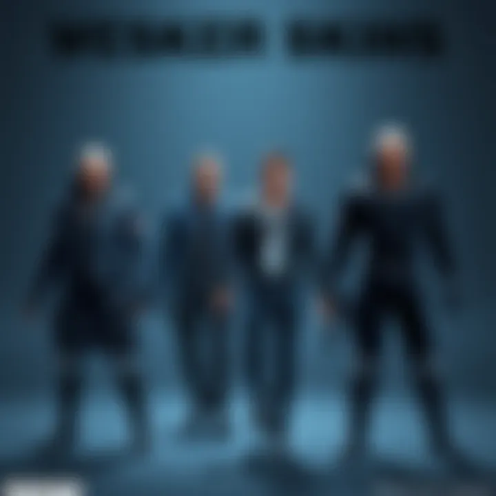 Wesker Character Skins Overview A selection of different Wesker skins showcasing their unique styles and designs suitable for gameplay, including Default and Blight Orange Juice variants.