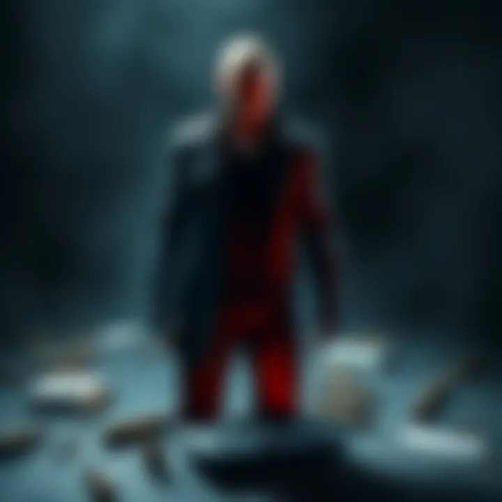 Wesker stands in a dark environment with empty ammo clips and healing items scattered around, showing a shortage in Magnum ammo and healing supplies.