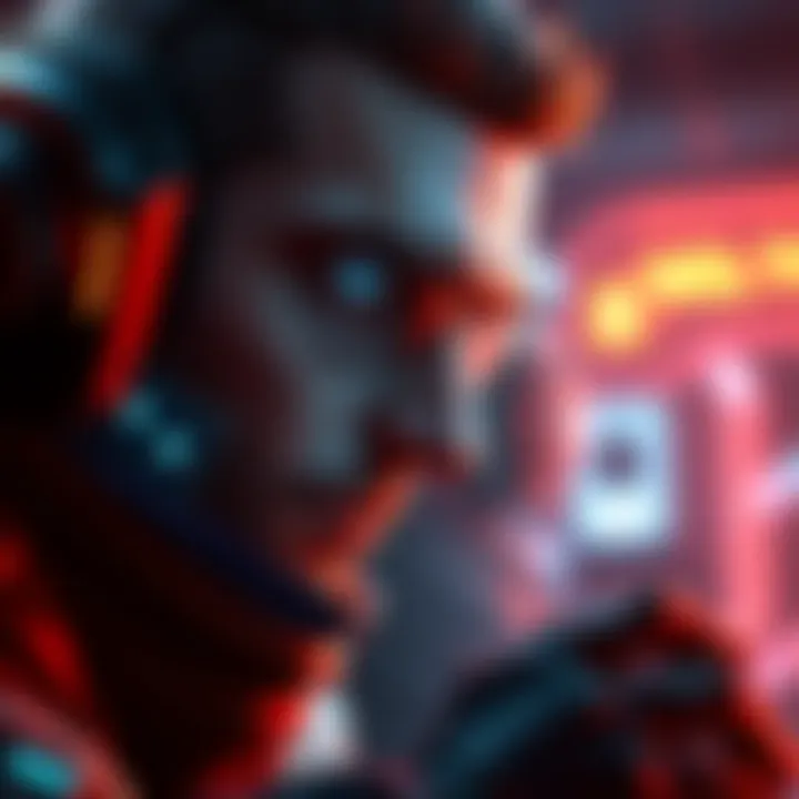 A close-up of a character showcasing advanced technology skills in a gaming scene, enhancing player engagement and strategy.