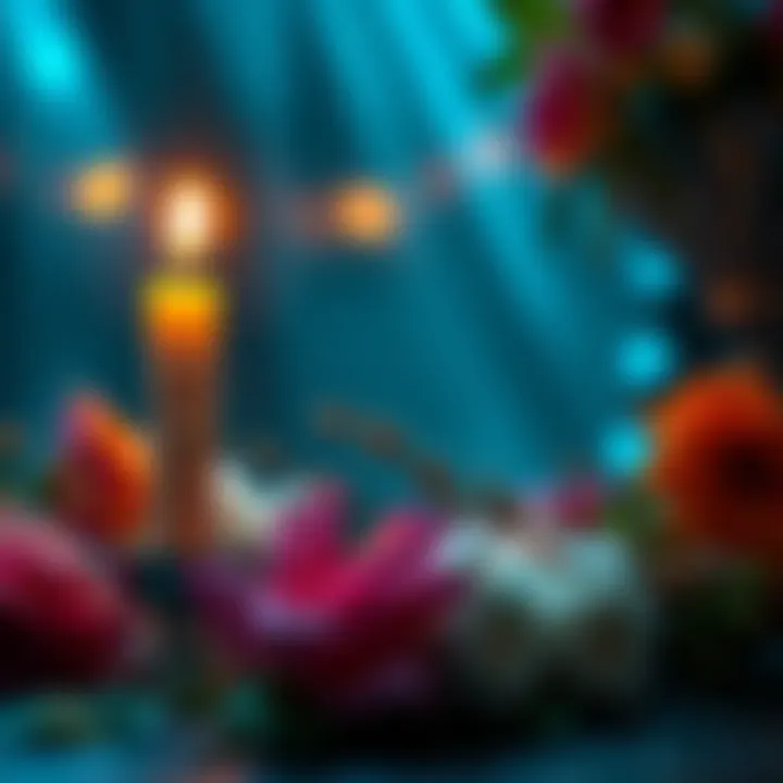 A heartfelt tribute to Wesker with a candle and flowers, showing fans' love and remembrance.
