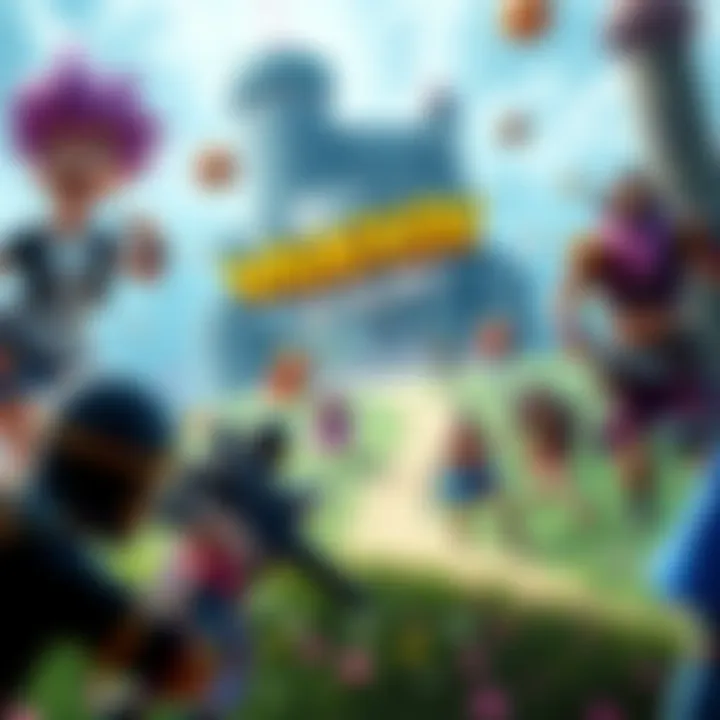 Art showing players engaging in WHACKED! game modes like King of The Hill with colorful environments and characters battling each other.