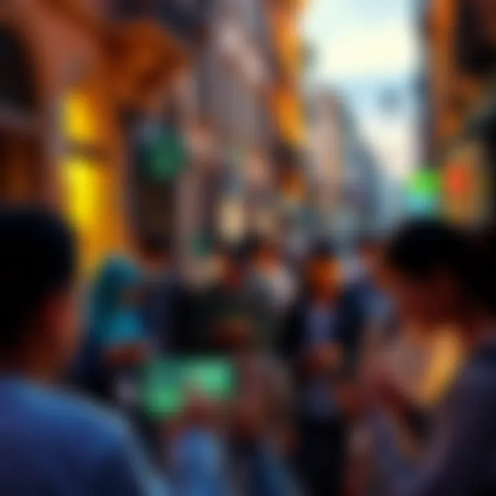 People in Lodi using WhatsApp on smartphones to communicate and share local news