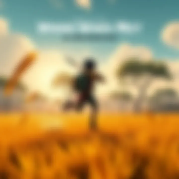 Character running in the wind A character from the game 'Where Winds Meet' running through a windy landscape with trees and clouds in the background