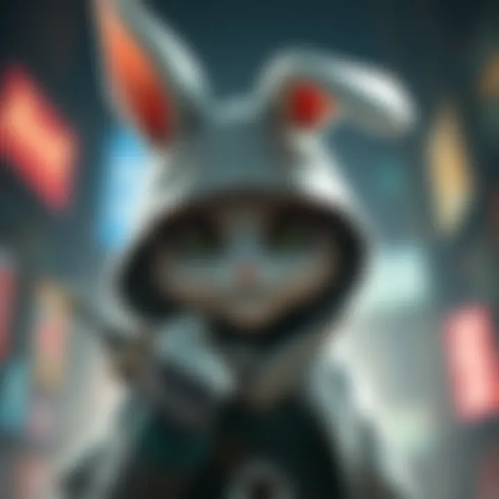 White Rabbit character dressed as a thief with a sly expression, showcasing her new skin design