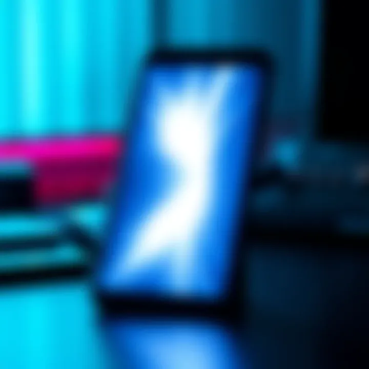 A smartphone or computer screen displaying a bright white flash, indicating a potential issue