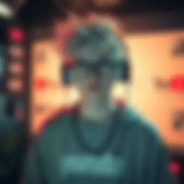WhiteBoy7thst reflecting on 2010's online culture with YouTube elements around him