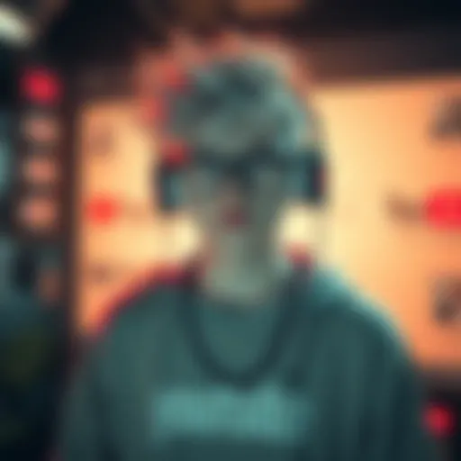 WhiteBoy7thst reflecting on 2010's online culture with YouTube elements around him