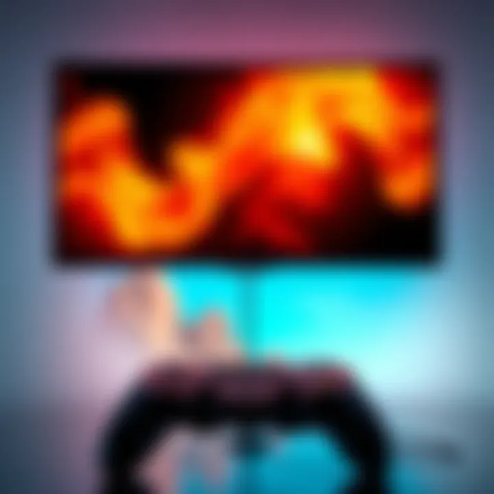 A split screen showing a widescreen display on one side and a 4:3 display on the other, highlighting the differences in aspect ratios for gaming.