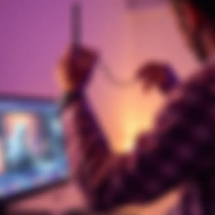 WiFi antenna improvement A person adjusting a prebuilt WiFi antenna on a computer, demonstrating enhanced connectivity and performance.