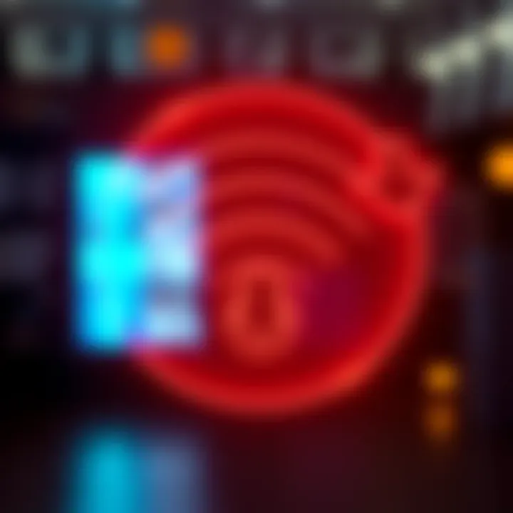 A strong WiFi symbol with a downward arrow indicating slow download speeds