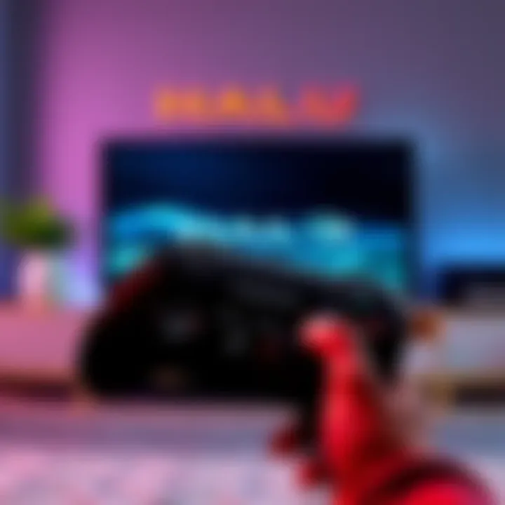 Wii U console showing Halo game on the TV screen with a controller in hand