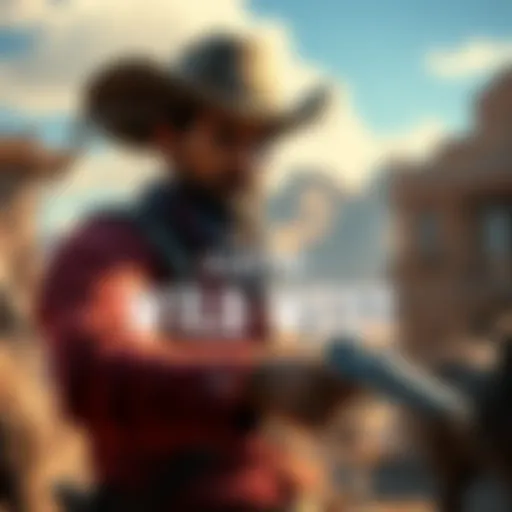A cowboy character in a Wild West setting, showcasing elements of action and adventure, inviting players to join a playtest