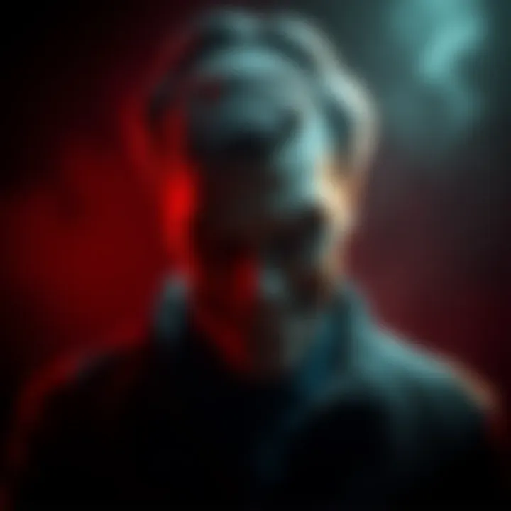 Video game villain William Afton portrayed in a shadowy environment, reflecting his controversial character and fate.