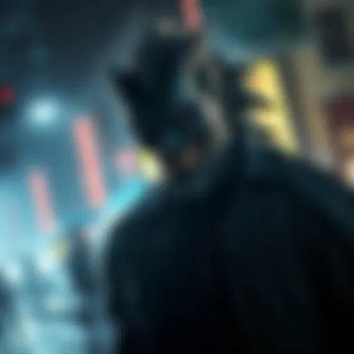 William Birkin transformed into a G Monster with a dark, mutated appearance, surrounded by chaos in Raccoon City.