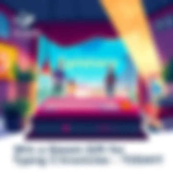 A colorful illustration featuring a typing scene from Epistory - Typing Chronicles, inviting people to participate in a giveaway by commenting and sending their email.