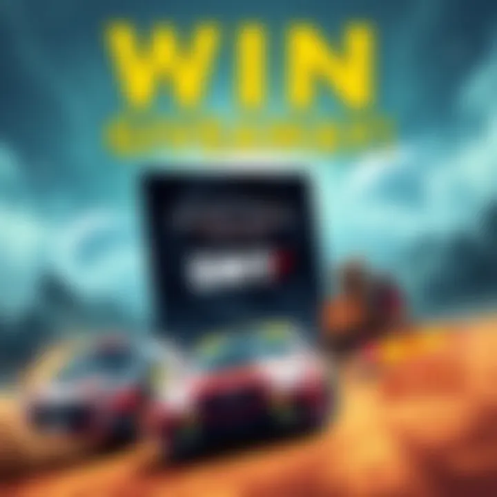 An illustration featuring Middle-Earth: Shadow of Mordor GOTY Edition and racing games like DiRT Rally, WRC 7, Mad Max, and Hot Wheels Unleashed, inviting comments to enter a giveaway.