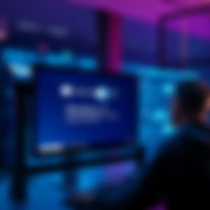 A computer screen displaying Windows 11 with security update notifications and a worried user looking on.