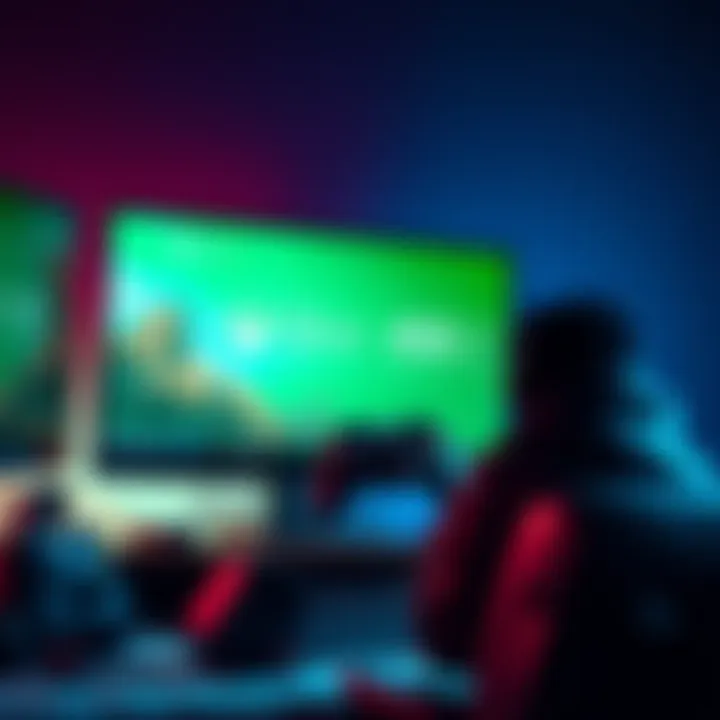 Windows 11 Xbox Mode A gamer playing on a Windows 11 PC with Xbox graphics on the screen