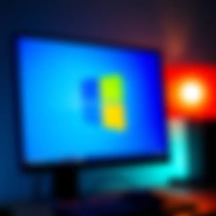 A computer screen with the Windows logo, symbolizing the operating system's current non-subscription model, showing relief for users