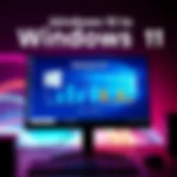 A computer screen displaying a comparison chart between Windows 10 and Windows 11 with high RAM usage indicators