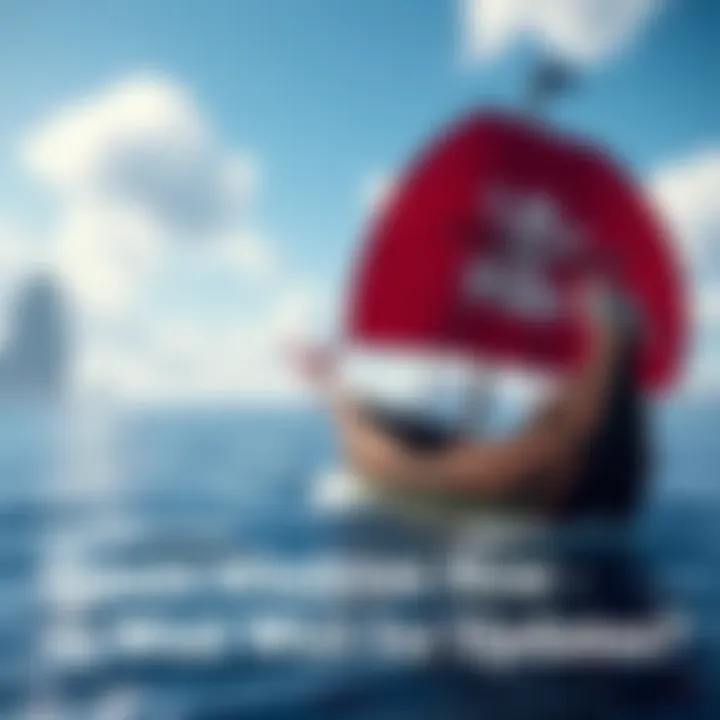 Screenshot of Windrose showing pirate ship sailing in a vast ocean with islands in the background