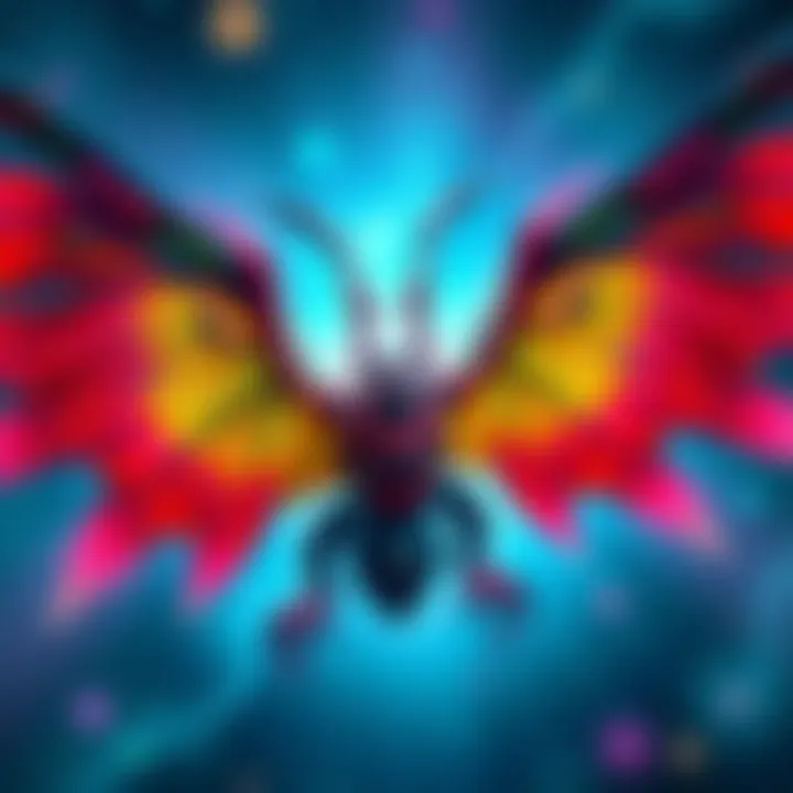 A colorful illustration of the Winged Aberration showcasing its unique design and features within the ATT Miniset.