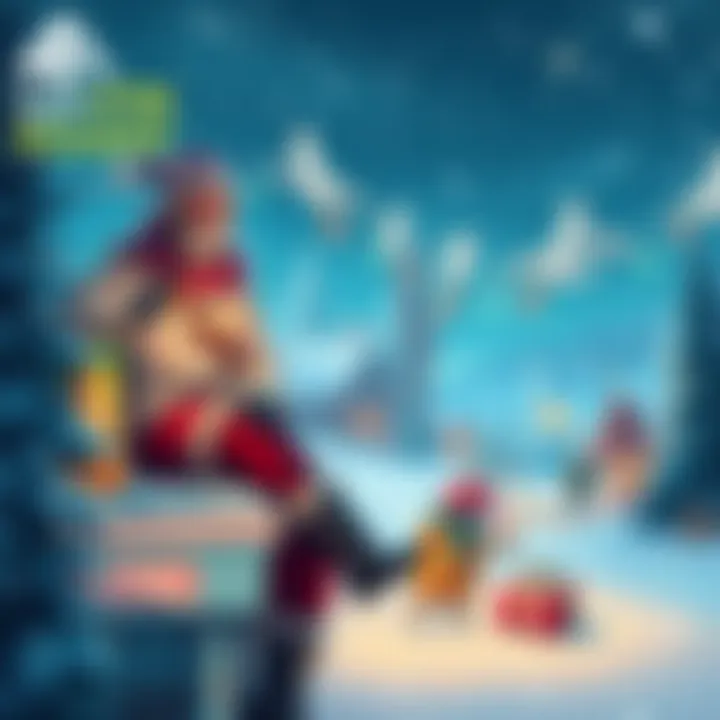 Colorful winter holiday artwork featuring festive themes and designs by 4A Games