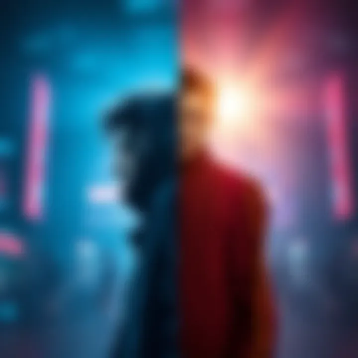 A split image featuring Wirtual looking contemplative in the background while No1RioluFan confidently stands in the spotlight, symbolizing the shift in streaming popularity.