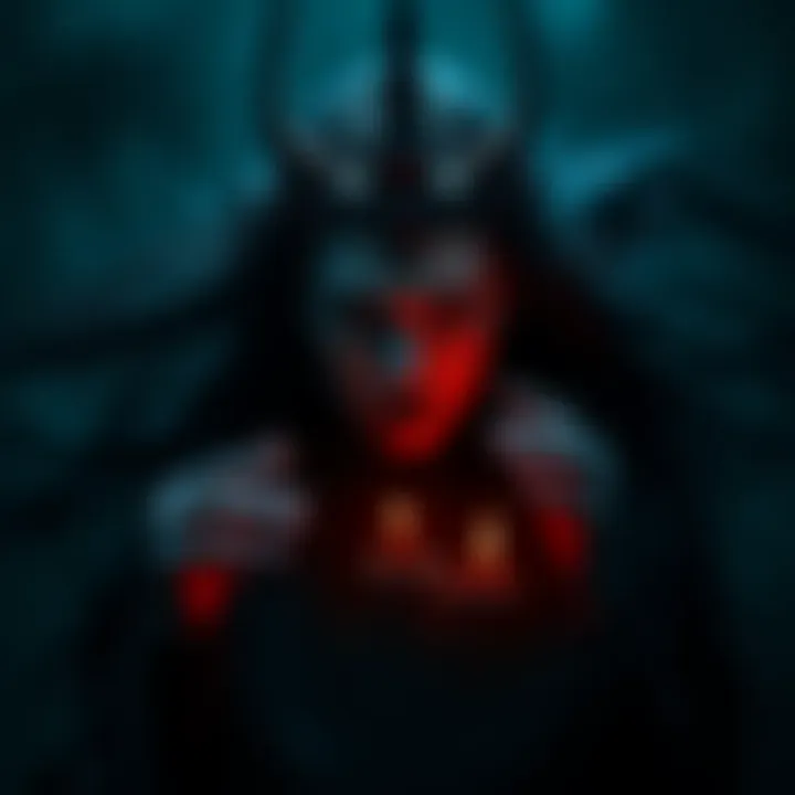 A haunting depiction of the Witch Queen surrounded by shadows, evoking a sense of dread and desire for her downfall.