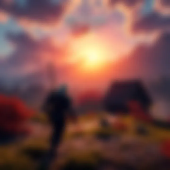 Fantasy landscape from The Witcher 3 featuring Geralt in action