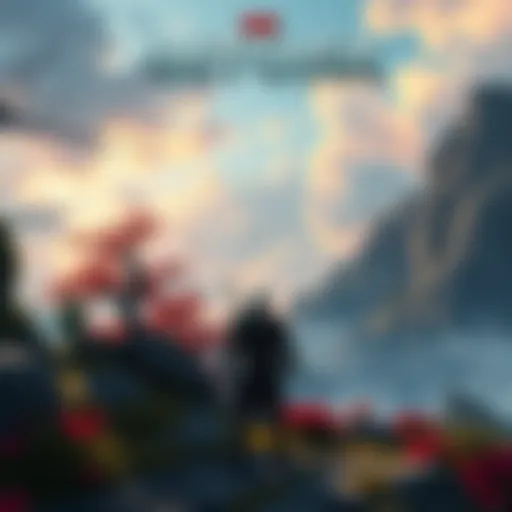 A fantasy landscape featuring Geralt of Rivia in a new setting with Unreal Engine 5 graphics