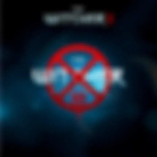 A graphic showing the Witcher 3 logo with a crossed-out Windows 10 symbol, indicating the game's support change.