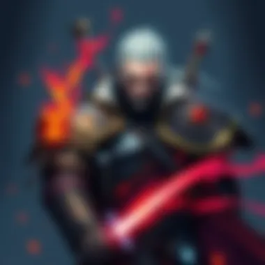 A fantasy character inspired by The Witcher 3 in a detailed illustration, showcasing armor and magic elements.